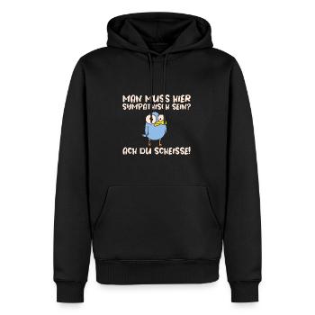 Lustiges Vogel Schwarzer Humor Geschenk - Männer Premium Bio Hoodie - Schwarz - Vorne - Nico (187cm)