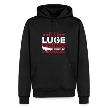 Rodelspieler Geschenk für Rodelliebhaber - Männer Premium Bio Hoodie - Schwarz - Vorne - Nico (187cm)