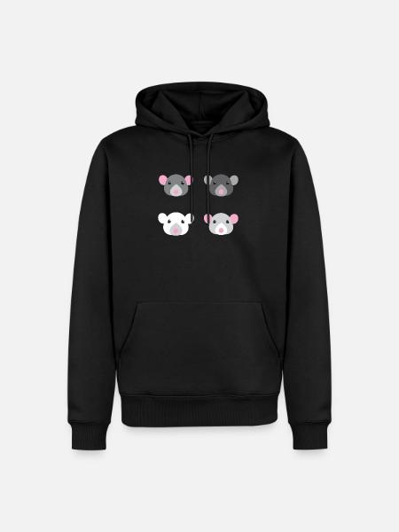 four mice rat faces - Men’s Premium Organic Hoodie - black