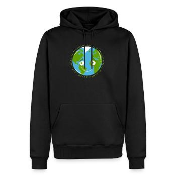 Planète timide TERRE - Sweat à capuche Premium bio Homme - noir - Devant - Nico (187cm)