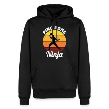 Ping Pong Tennis de Table Ninja Warrior Vintage Rétro - Sweat à capuche Premium bio Homme - noir - Devant - Nico (187cm)