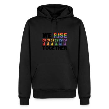 We Rise Together Bisexual Gay Trans Queer Lgbtq Ra - Männer Premium Bio Hoodie - Schwarz - Vorne - Nico (187cm)