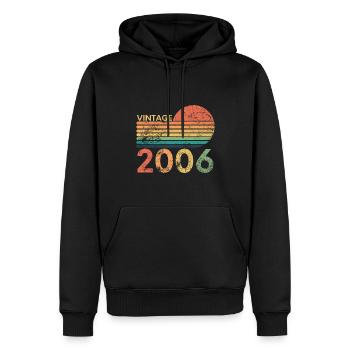 Vintage 2006 Birthday Vintage 2006 Gift - Men’s Premium Organic Hoodie - black - Front - Nico (187cm)