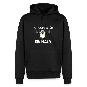 Ich Mache Es Für die Pizza - Männer Premium Bio Hoodie - Schwarz - Vorne - Nico (187cm)