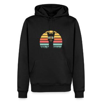 Cooles Alpaka mit Sonnenbrille - Männer Premium Bio Hoodie - Schwarz - Vorne - Nico (187cm)