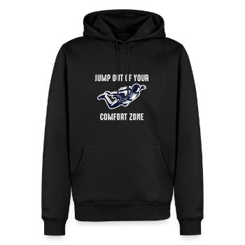 Parachutisme Sautez hors de votre zone de confort - Sweat à capuche Premium bio Homme - noir - Devant - Nico (187cm)