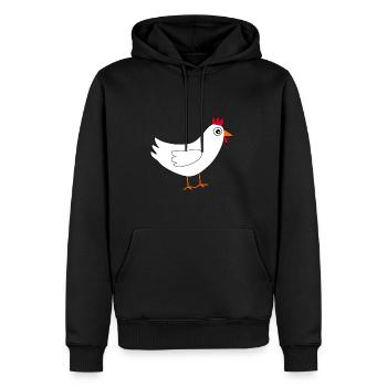 Éleveurs de poulets blancs en cadeaux - Sweat à capuche Premium bio Homme - noir - Devant - Nico (187cm)