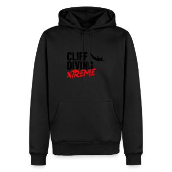 Retro Graphic Cliff Diver Cliff Diving Tombstoning - Men’s Premium Organic Hoodie - black - Front - Nico (187cm)