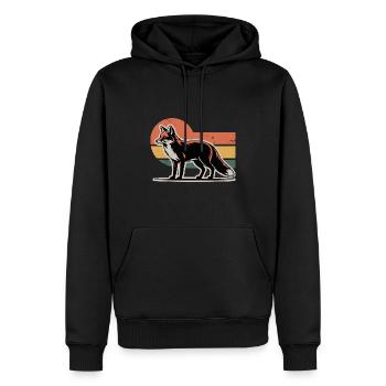 Fuchs Tier - Männer Premium Bio Hoodie - Schwarz - Vorne - Nico (187cm)