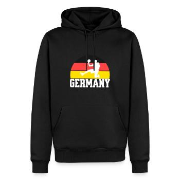 Basketball Trikot Basketballspieler Deutschland - Männer Premium Bio Hoodie - Schwarz - Vorne - Nico (187cm)