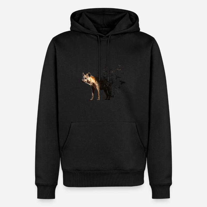 Hyène - Sweat à capuche Premium bio Homme - noir
