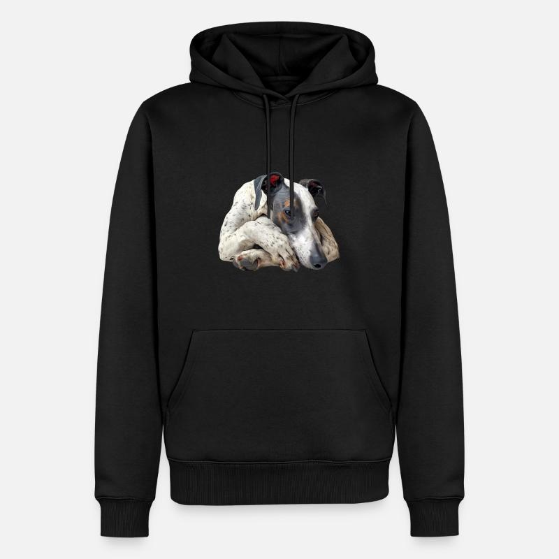 Whippet - Männer Premium Bio Hoodie - Schwarz