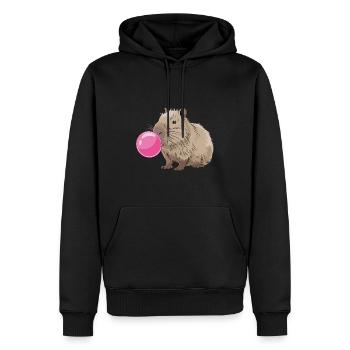 Niedliches Capybara mit Kaugummi für einen - Männer Premium Bio Hoodie - Schwarz - Vorne - Nico (187cm)