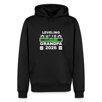 Leveling Up To Grandpa 2026 Gaming - Männer Premium Bio Hoodie - Schwarz - Vorne - Nico (187cm)