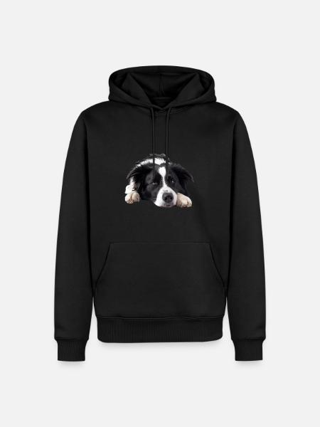 Border Collie - Men’s Premium Organic Hoodie - black