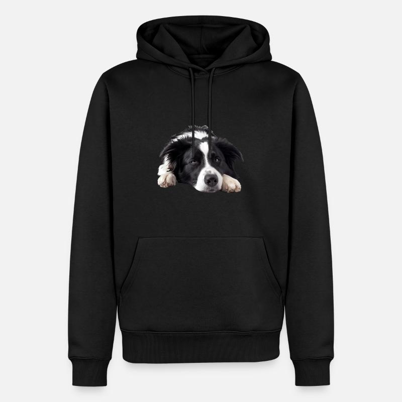 Border Collie - Männer Premium Bio Hoodie - Schwarz