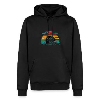 Retro Wasserball Spieler Aquatic Polo Sport - Männer Premium Bio Hoodie - Schwarz - Vorne - Nico (187cm)
