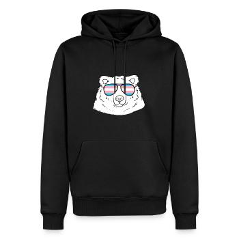 Trans Transgender Pride Flagge - Männer Premium Bio Hoodie - Schwarz - Vorne - Nico (187cm)