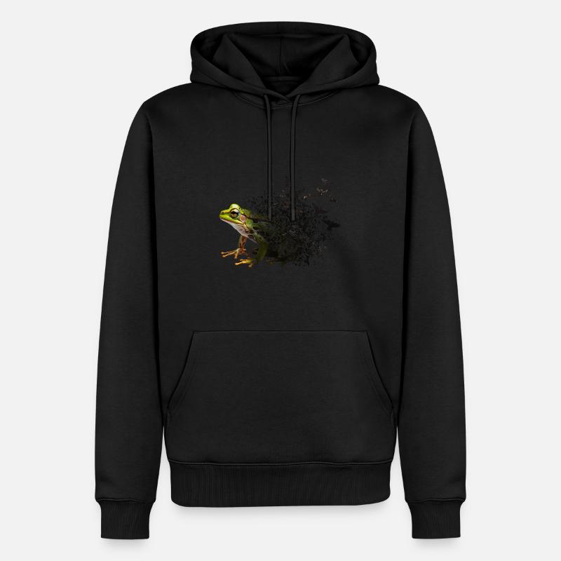 Grenouille - Sweat à capuche Premium bio Homme - noir