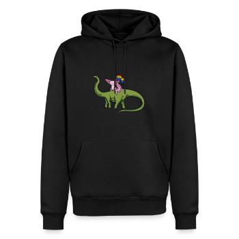 Diplodocus Axolotl - Männer Premium Bio Hoodie - Schwarz - Vorne - Nico (187cm)