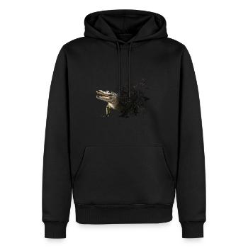Crocodile - Sweat à capuche Premium bio Homme - noir - Devant - Nico (187cm)