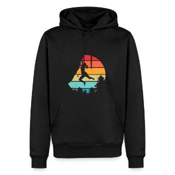 Vintage Rock Climbing Bouldering - Men’s Premium Organic Hoodie - black - Front - Nico (187cm)