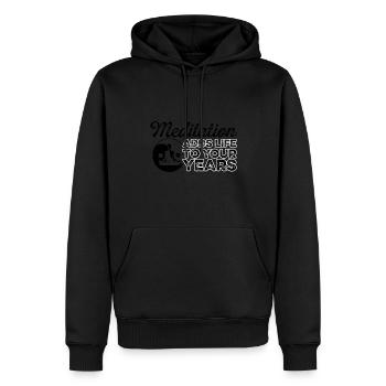 Meditation Zone Meditating Meditation Relaxation N - Männer Premium Bio Hoodie - Schwarz - Vorne - Nico (187cm)