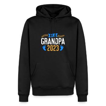 Werdender Opa 2023, 2023 werde ich Opa, 2023 Opa - Männer Premium Bio Hoodie - Schwarz - Vorne - Nico (187cm)