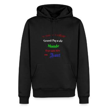 Le meilleur Grand Papa du monde - Sweat à capuche Premium bio Homme - noir - Devant - Nico (187cm)