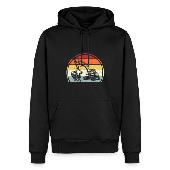 Bagger - Männer Premium Bio Hoodie - Schwarz - Vorne - Nico (187cm)