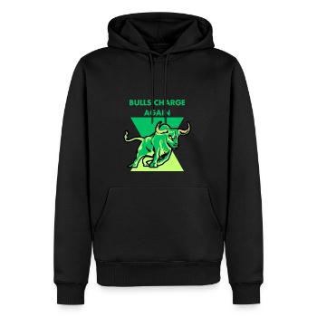 Bulls Charge Again - Men’s Premium Organic Hoodie - black - Front - Nico (187cm)