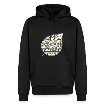 Blatt schräg - Männer Premium Bio Hoodie - Schwarz - Vorne - Nico (187cm)