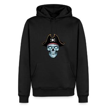 Space Pirate - Men’s Premium Organic Hoodie - black - Front - Nico (187cm)