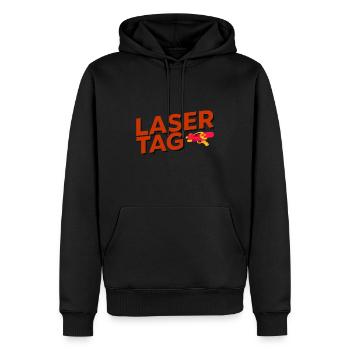 Retro Graphic Lasertag Player Lasertag Phaser Lase - Männer Premium Bio Hoodie - Schwarz - Vorne - Nico (187cm)