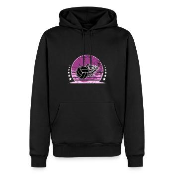Volley-ball - Sweat à capuche Premium bio Homme - noir - Devant - Nico (187cm)