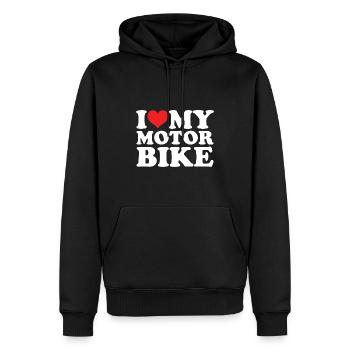 Motocross Motorcyclist I Love My Motorcycle - Men’s Premium Organic Hoodie - black - Front - Nico (187cm)