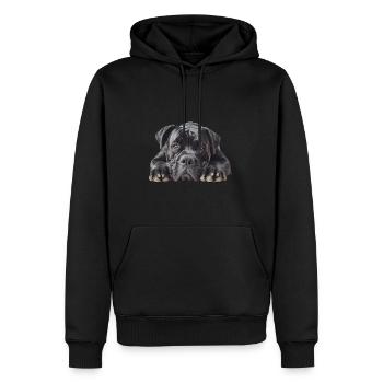 Cane corso - Sweat à capuche Premium bio Homme - noir - Devant - Nico (187cm)