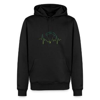 Heartbeat Graphic Paragliding Paraglider Skydiver - Männer Premium Bio Hoodie - Schwarz - Vorne - Nico (187cm)