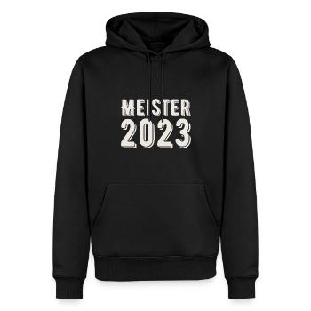 Meister 2023 Meisterprüfung Meisterbrief - Männer Premium Bio Hoodie - Schwarz - Vorne - Nico (187cm)