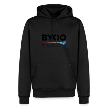 Byoo The Sound Of Laser If You Listen Lasertag Pla - Männer Premium Bio Hoodie - Schwarz - Vorne - Nico (187cm)