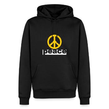 Paix - Sweat à capuche Premium bio Homme - noir - Devant - Nico (187cm)