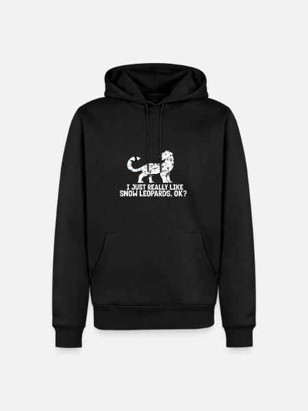 Schneeleopard - Männer Premium Bio Hoodie - Schwarz
