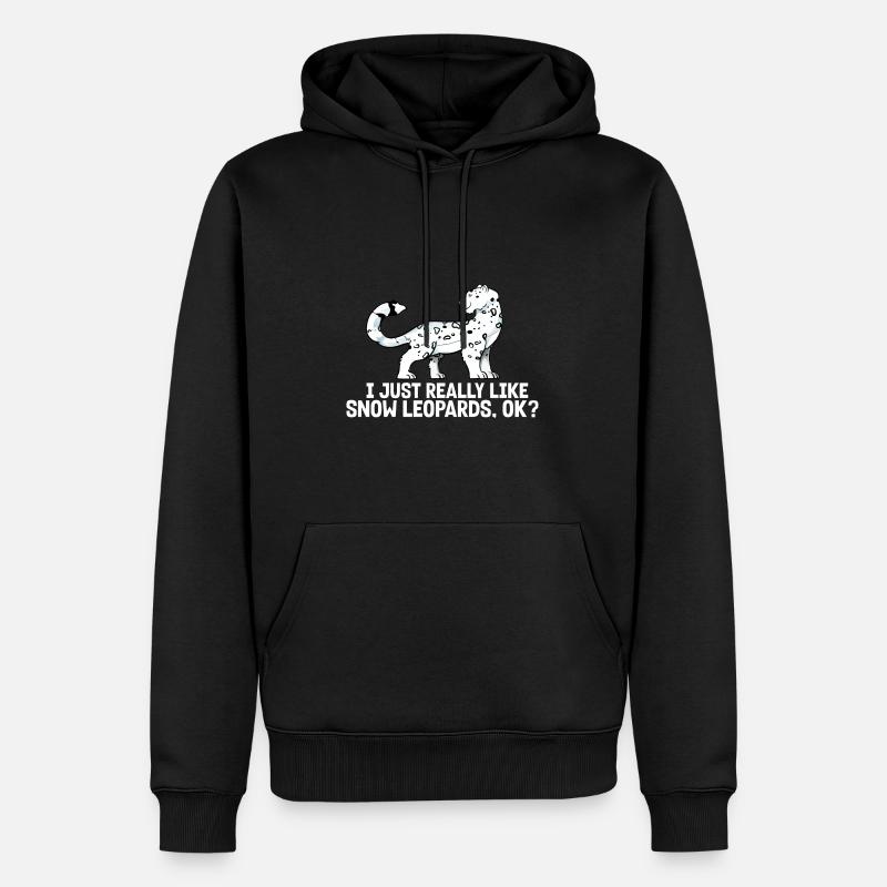 Schneeleopard - Männer Premium Bio Hoodie - Schwarz