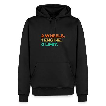2 Wheels 1 Enginee 0 Limits Dirt Biker Motorcycle - Männer Premium Bio Hoodie - Schwarz - Vorne - Nico (187cm)