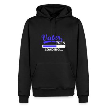 Vater 2026 Loading Fortschrittsanzeige - Männer Premium Bio Hoodie - Schwarz - Vorne - Nico (187cm)