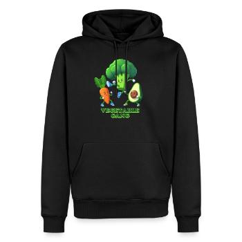 Vegetable Gang Vegan Funny Graphic - Men’s Premium Organic Hoodie - black - Front - Nico (187cm)