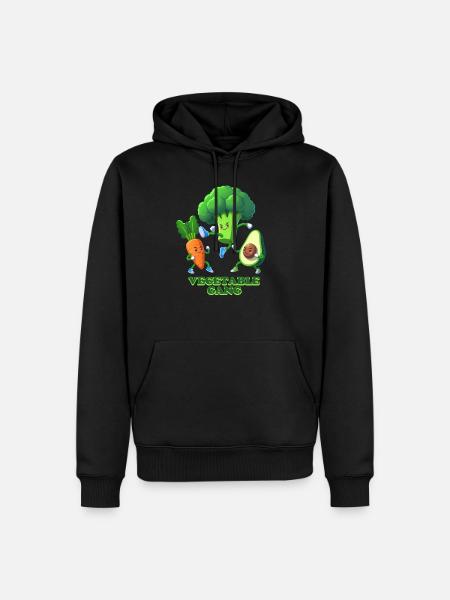 Vegetable Gang Vegan Funny Graphic - Men’s Premium Organic Hoodie - black