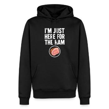 Schinken - Männer Premium Bio Hoodie - Schwarz - Vorne - Nico (187cm)