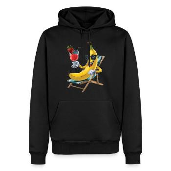 Banana - Männer Premium Bio Hoodie - Schwarz - Vorne - Nico (187cm)