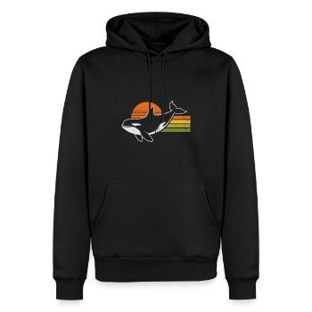 Vintage Orca Meeresbewohner Meer Wal Orka - Männer Premium Bio Hoodie - Schwarz - Vorne - Nico (187cm)